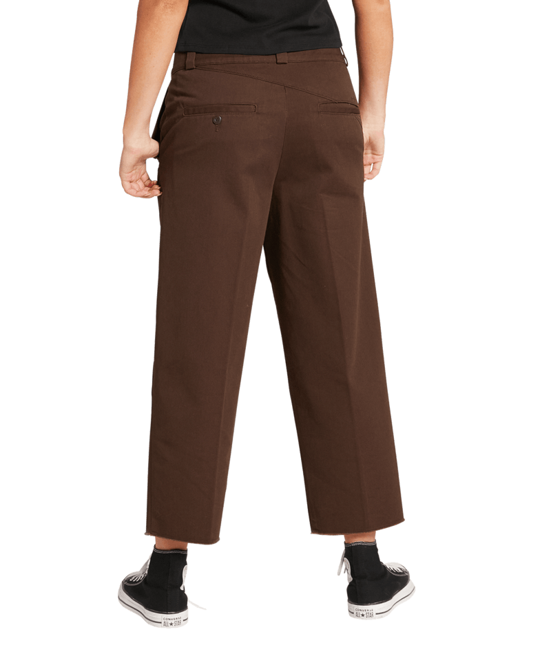Volcom Whawhat Chino Pant Dark Brown | Mujer Pantalones | Volcom Shop | surfdevils.com