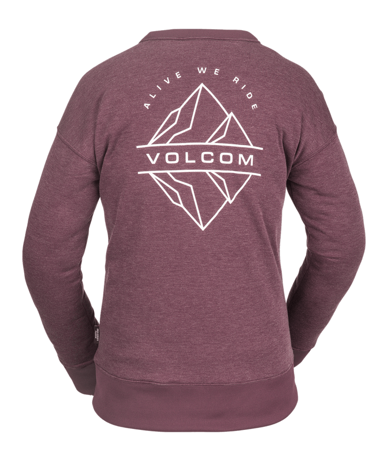 Volcom | Volcom Women's Polartec Crew Fleece Merlot  | Ropa, Snowboard, Sudaderas, Sudaderas sin capucha, Sudaderas Snowboard, Unisex, Women | 