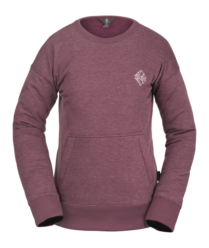 Volcom | Volcom Women's Polartec Crew Fleece Merlot  | Ropa, Snowboard, Sudaderas, Sudaderas sin capucha, Sudaderas Snowboard, Unisex, Women | 