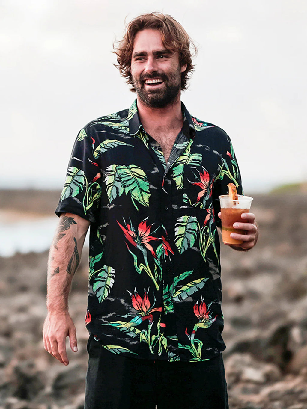 Camisa Volcom Birds of raredise Black