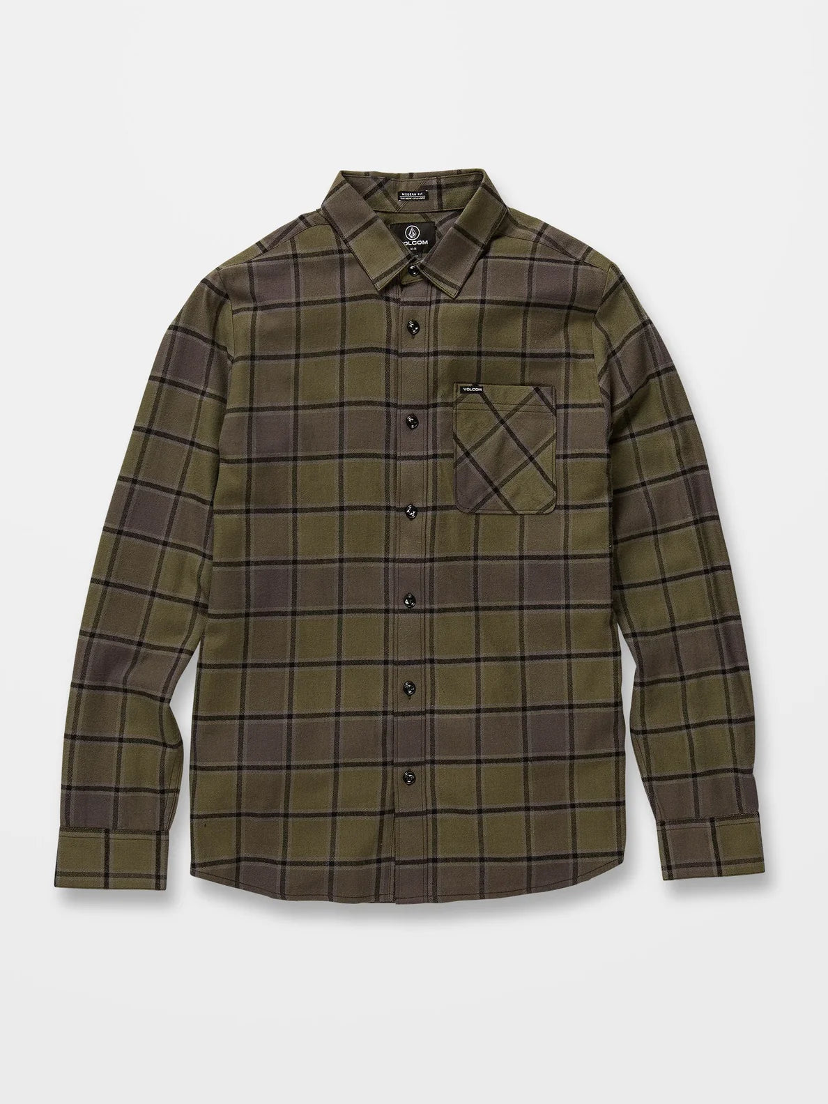 Camisa Volcom Caden Plais Ls Military