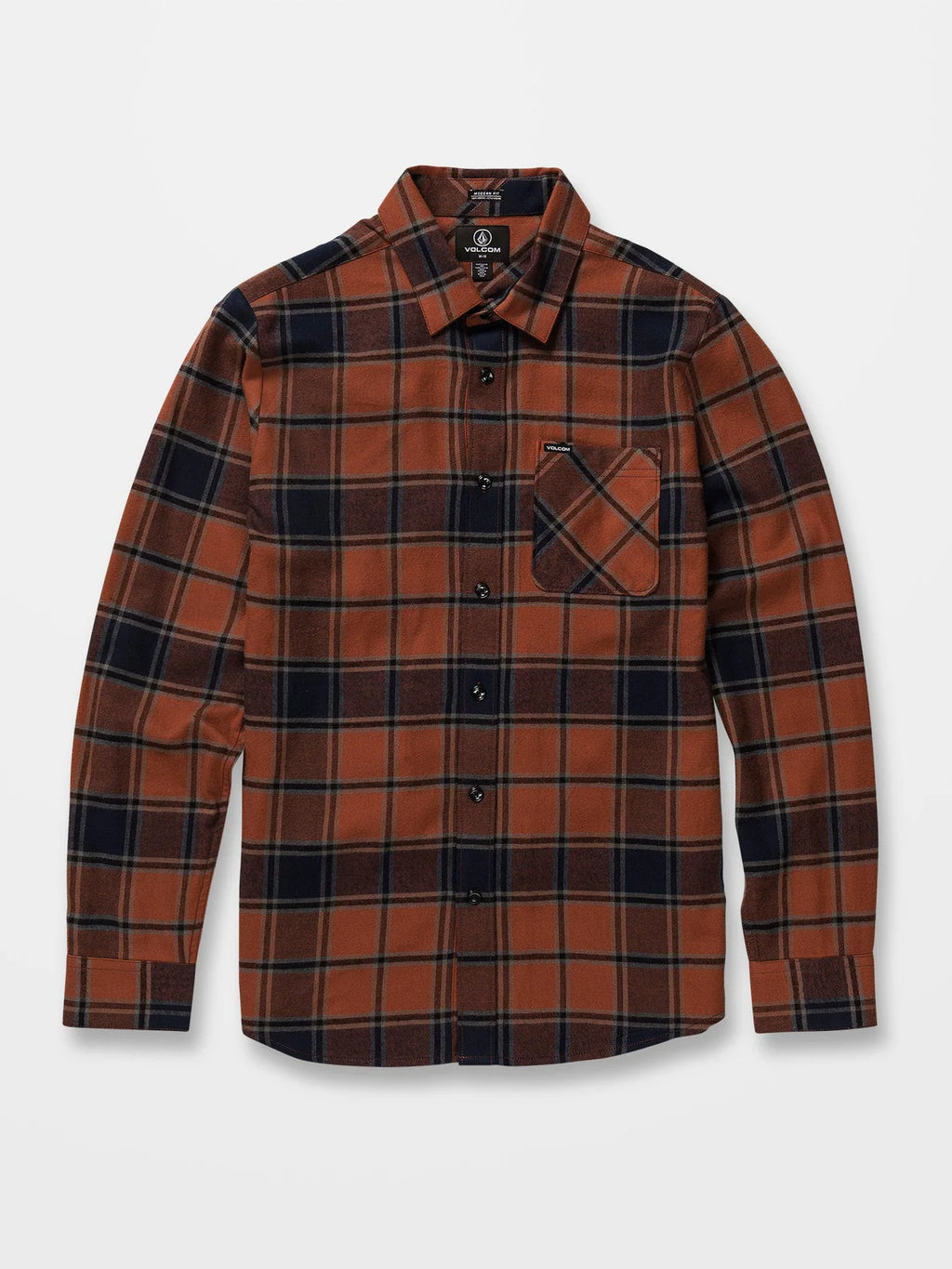 Camisa Volcom Caden Plais Ls Mocha