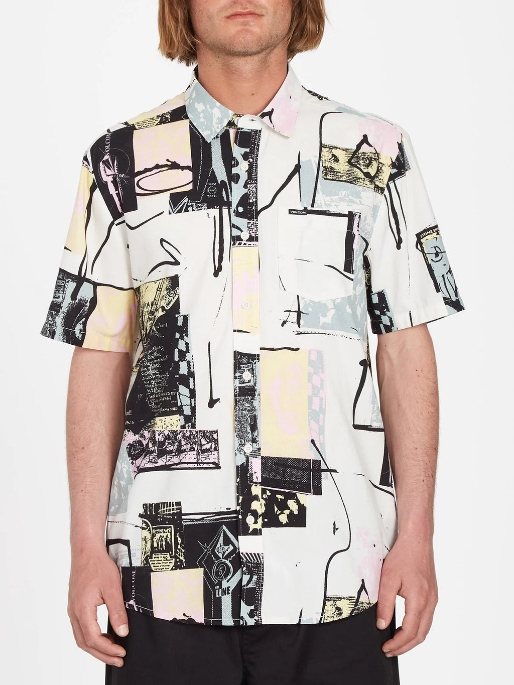 Camisa Volcom V Entertainment LP Woven Whitecap Grey