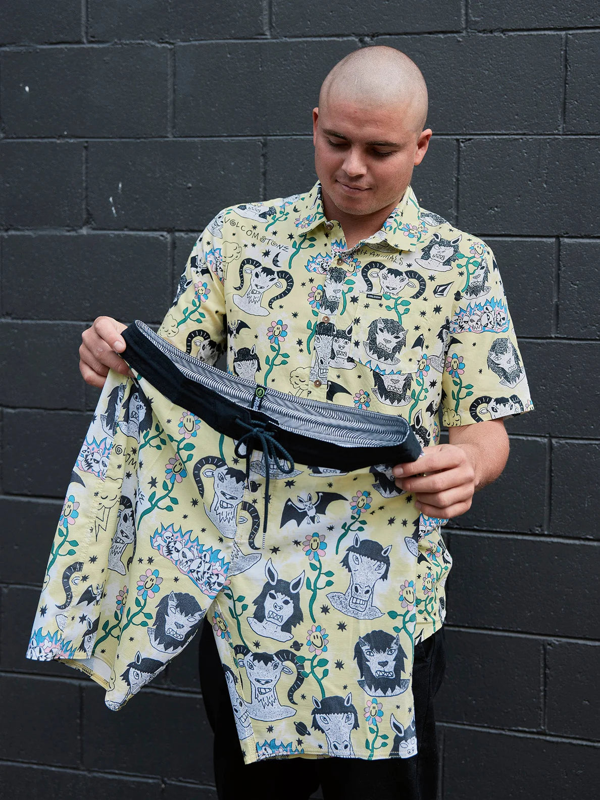 Volcom Surf Vitals Ozzy Woven Glimmer Yellow