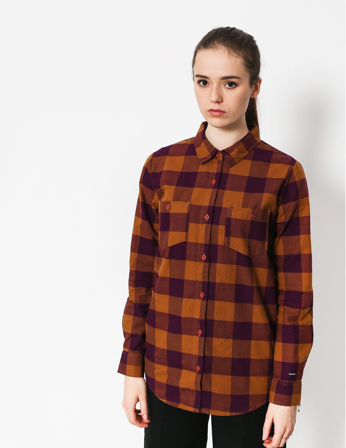 Volcom | Women's Granite Flannel Shirt COP  | Camisas, Camisas manga larga, Ropa, Unisex, Women | 
