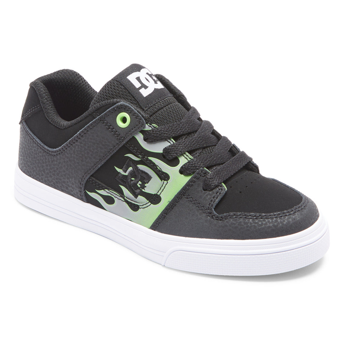 DC Pure Black/Grey/Green Sneakers