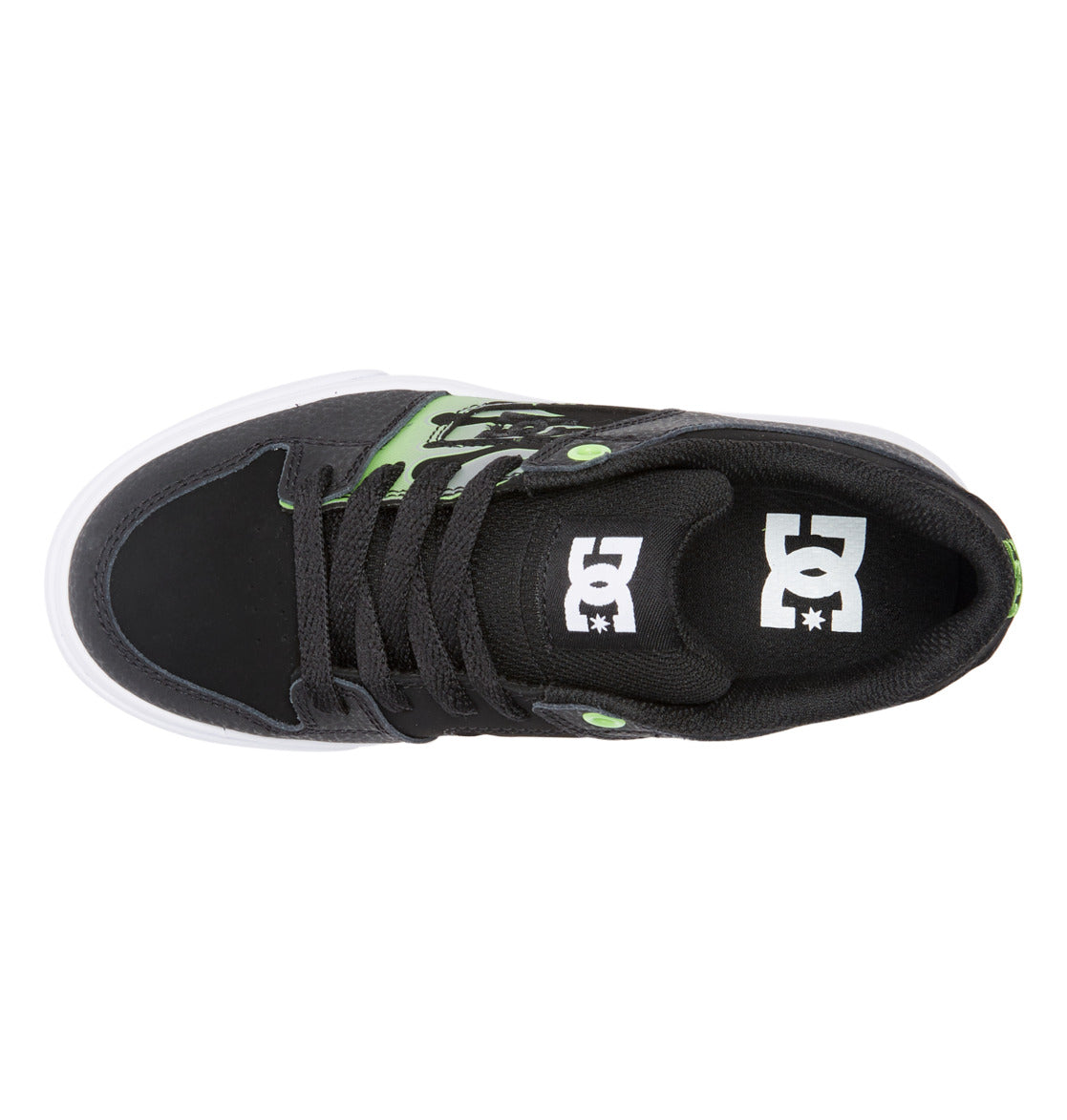 DC Pure Black/Grey/Green Sneakers