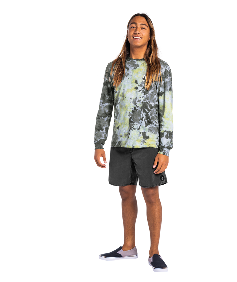 Volcom | Volcom Iconic Dye Ls Tee Lime Tie Dye  | Camisetas, Camisetas manga larga, Men, Ropa | 
