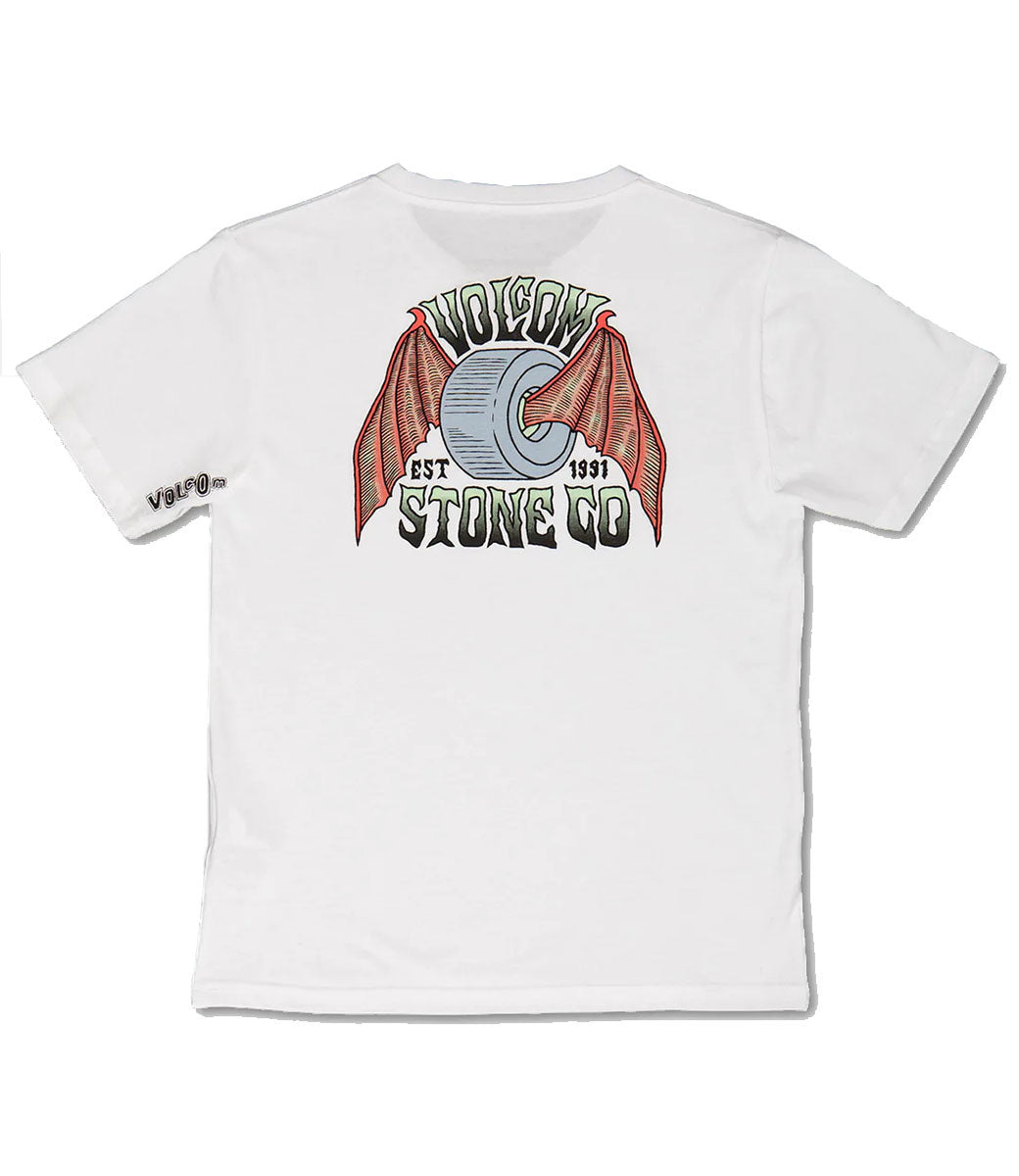 Camiseta niño Volcom Bat Wheel ss White | Camisetas de niño | Volcom Shop | surfdevils.com
